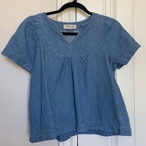 Madewell denim/chambray blouse